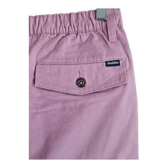 CHUBBIES Men S Pants Dahlias Pink Straight Chinos Zipper Elastic Logo 27x30 NEW - Picture 7 of 9